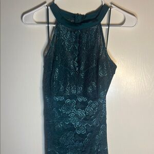 GUESS Turquoise Lace Halter Keyhole Mini Dress Size Large